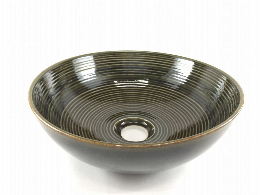 【訳あり品】有田焼 手洗鉢28cm.苔色【アウトレット】