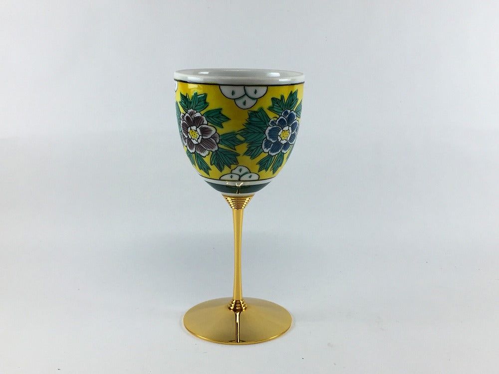 九谷焼 ワインカップ 吉田屋牡丹 170cc【酒器 ワイン グラス カップ】