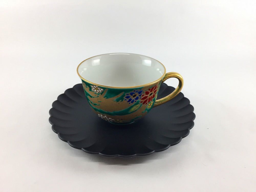 九谷焼 優勝杯＆平円盤 金龍 九谷焼 200竓【仕掛ける品】【カップソーサー 水呑み 紅茶の葉 カフェー 珈琲優勝杯】