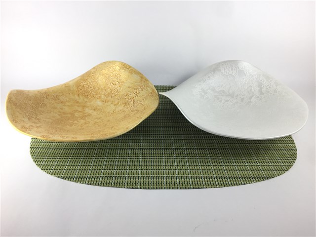 有田焼 吉右衛門窯 21cmカービー鉢 (金彩 / 白銀彩)【中鉢 21cm 金色 銀色 鉢 中鉢 和食器 磁器】
