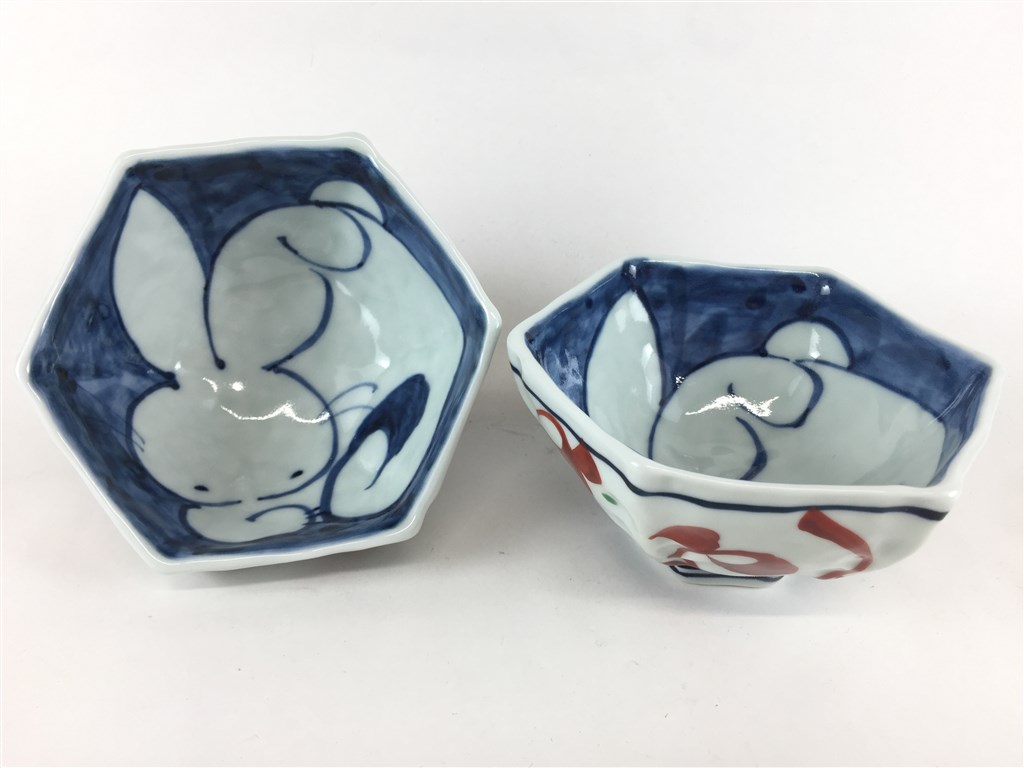 楽天市場】波佐見焼 光玉窯 六角丼 万歴.兎 【16.5cm 丼ぶり どんぶり