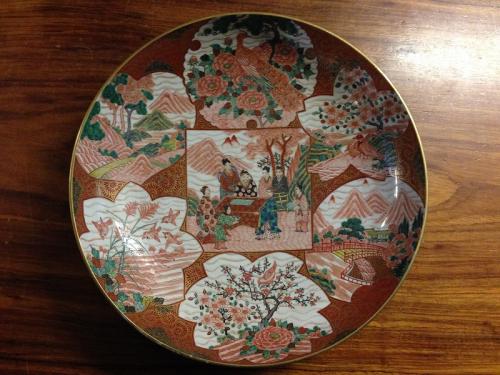 九谷焼 明治期 九谷大鉢【骨董磁 骨董品 芸術品 大鉢 39珊 30珊以上】