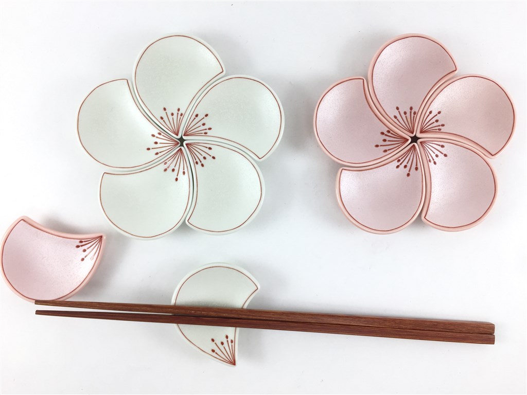 楽天市場】有田焼 幸楽窯 捻り梅形七寸盛皿 (錦曙釉銀彩(ピンク) /錦銀