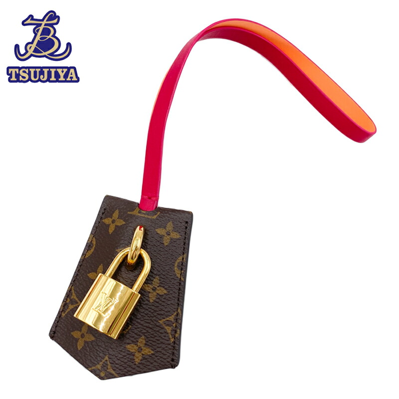 【ほぼ美品 中古A】 LouisVuitton ルイヴィトン クローシュクレLVパドロック M02910 フューシャ/オレンジ　 【辻屋質店S0915】【質屋出品】