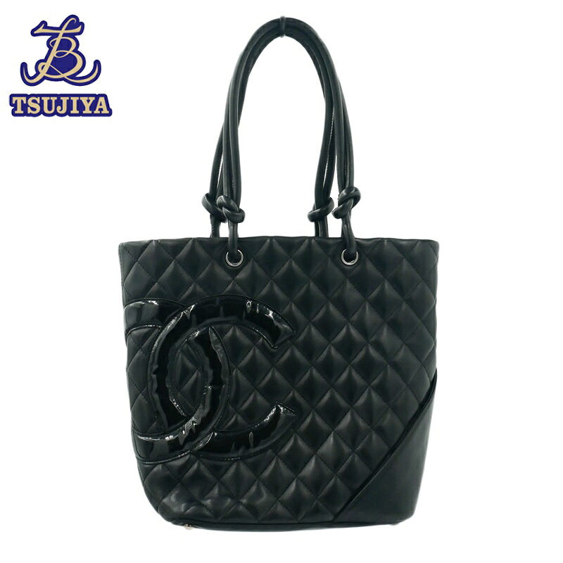 【中古AB】CHANEL シャネル カンボン トートバッグ MM ブラック 【辻屋質店B3370】【質屋出品】