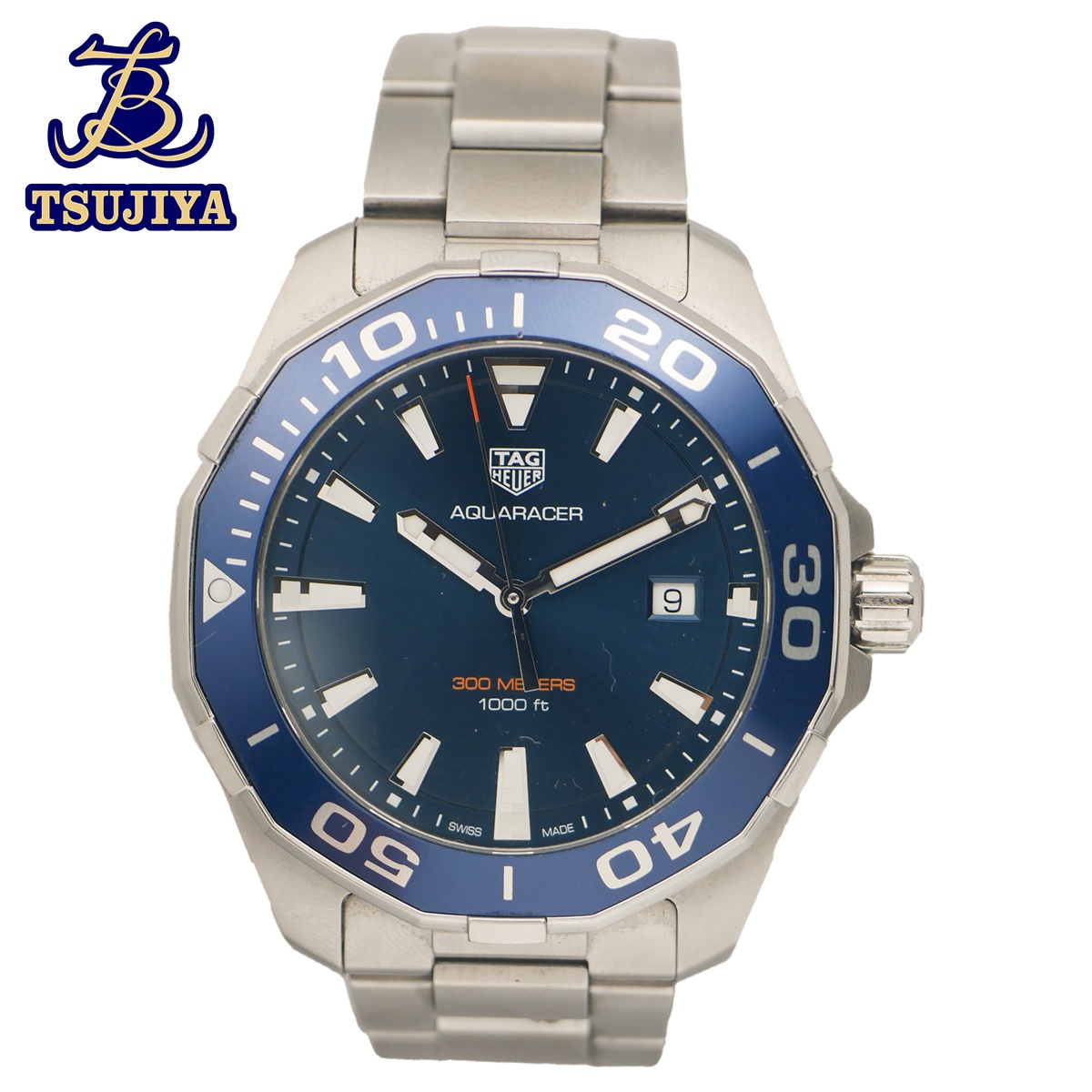 【中古AB】 TAGHEUER タグホイヤー アクアレーサー MAY101C メンズウォッチ ブルー文字盤 クォーツ 【辻屋質店W1397】【質屋出品】