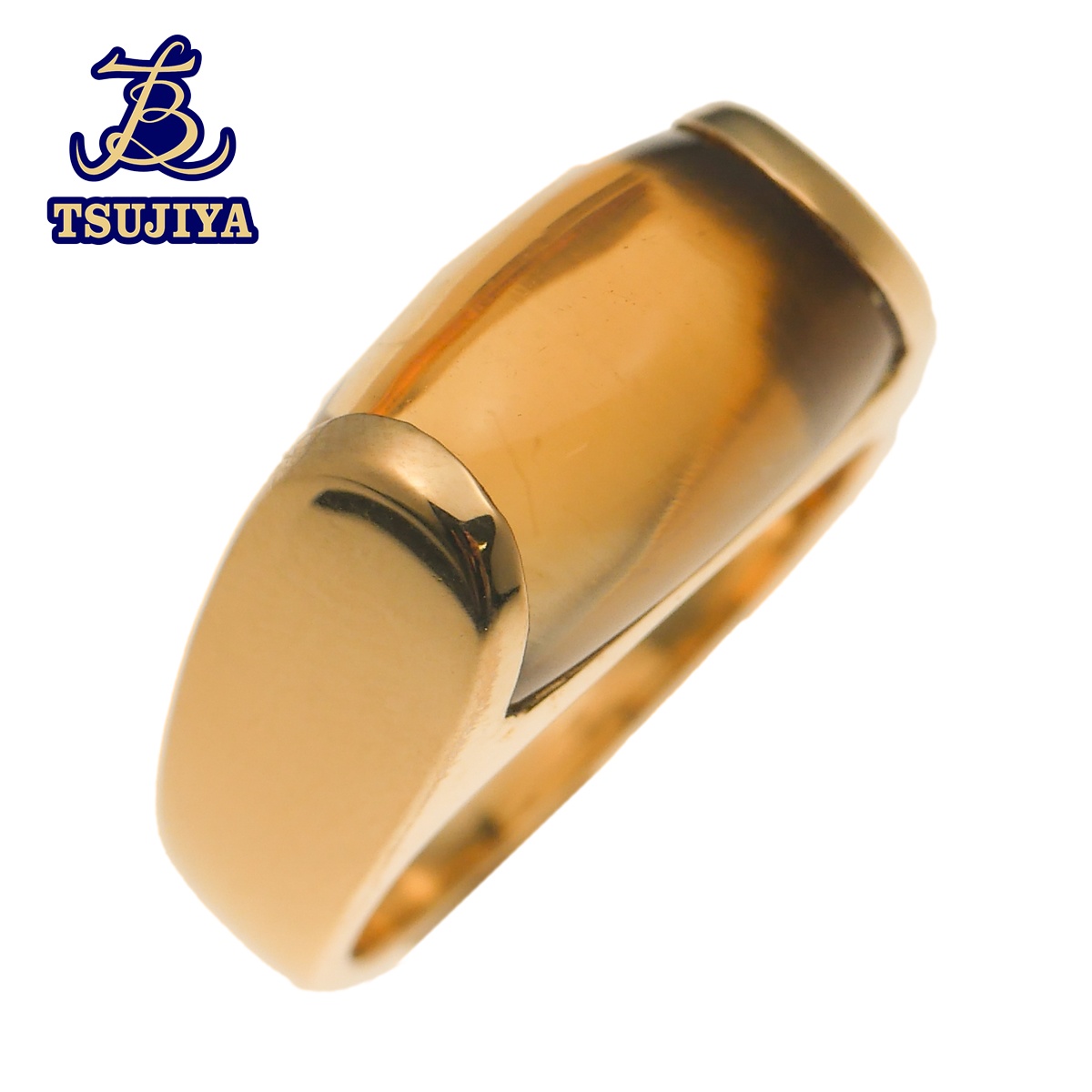 【中古A】【美品】 BVLGARI ブルガリ トロンケットリング シトリン Au750 11.5号 8.2g (辻屋質店J2823)(質屋出品)