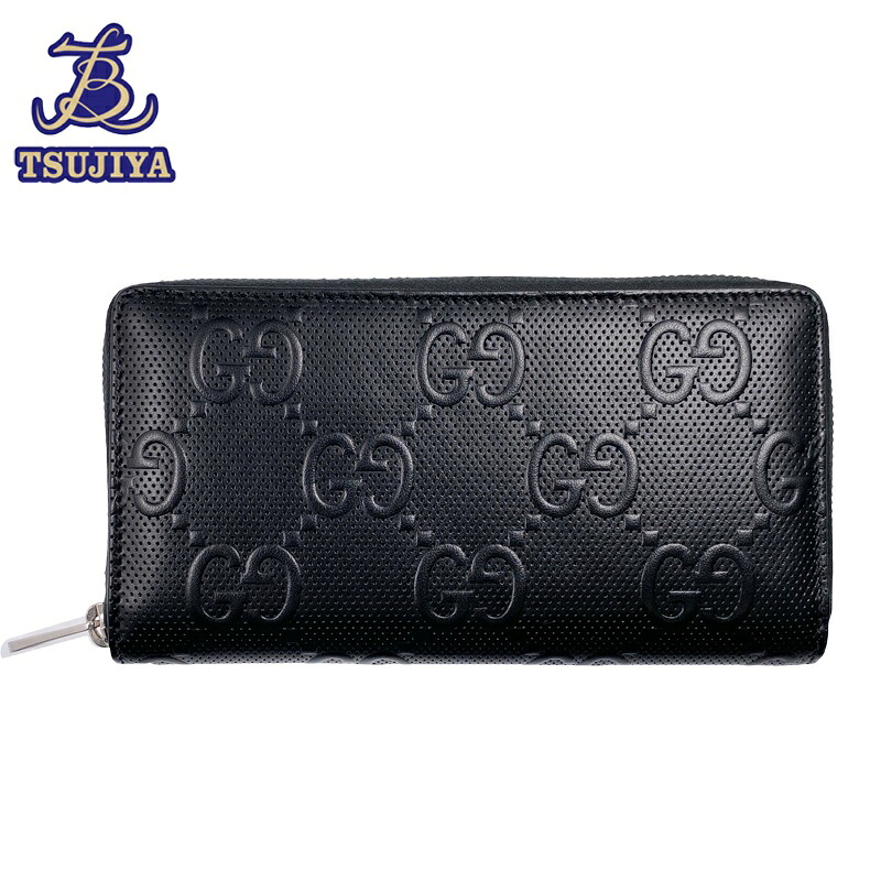 【美品 中古A】GUCCI グッチ GGエン元締め 長紙入れ 625558 黒いこと【辻屋質店B3489】【一六銀行見せびらかす】