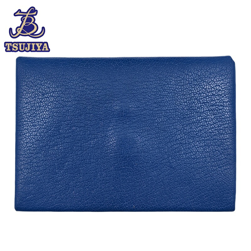 【中古AB】HERMES エルメス カルヴィデュオ コインケース ブルー 【辻屋質店B3515】【質屋出品】