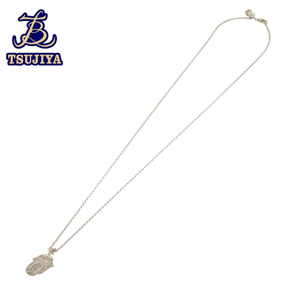 【中古AB】ENUOVE イノーヴェザローリングストーンズブラックダイヤネックレスK18WG/金75060珊 14.7g(辻屋質店J2906)(一六銀行見せびらかす)
