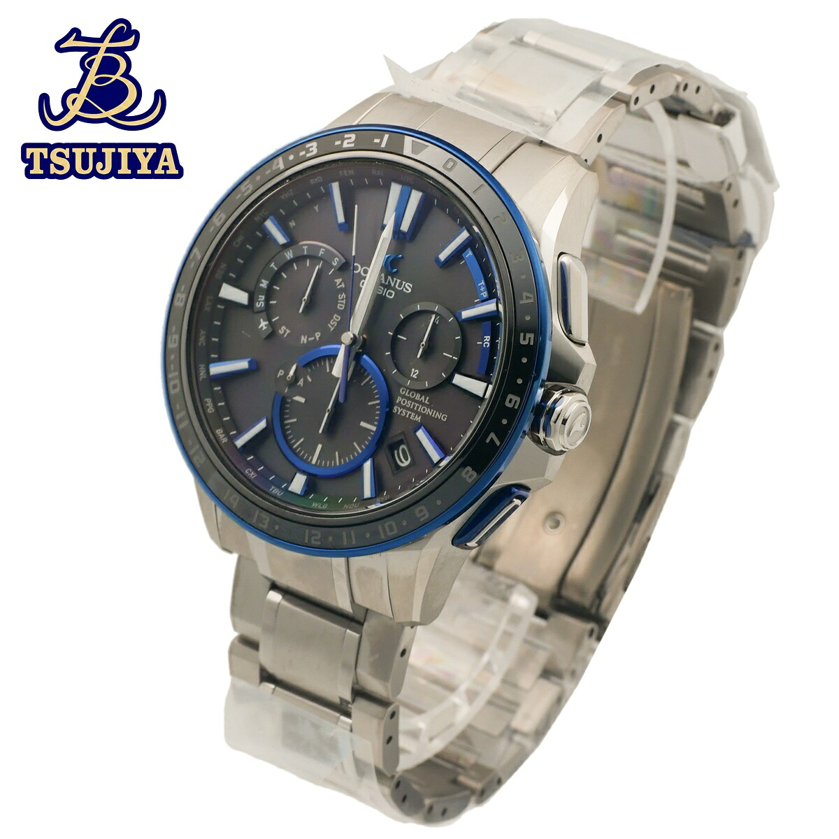 【中古A】【美品】CASIO カシオオシアナス OCW-G1200-1AJFメンズウォッチブラック文字記号盤ソーラー電磁波(辻屋質店W1492)(一六銀行見せびらかす)
