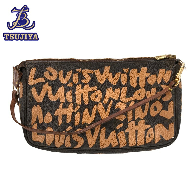【中古B】LouisVuitton ルイヴィトン ポシェットアクセソワール M92193 モノグラムグラフィティ オレンジ色【辻屋質店B3559】【一六銀行見せびらかす】