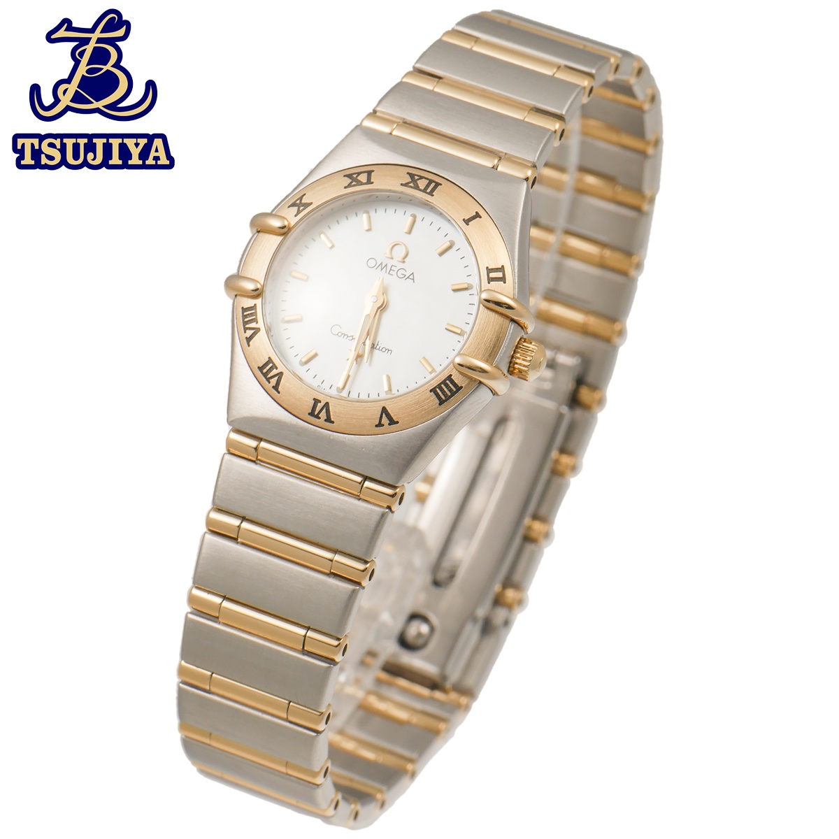 【中古A】【美品】OMEGA オメガコンステレーション 1262.70レディースウォッチホワイトシェル文字記号盤 石英(辻屋質店W1486)(一六銀行見せびらかす)