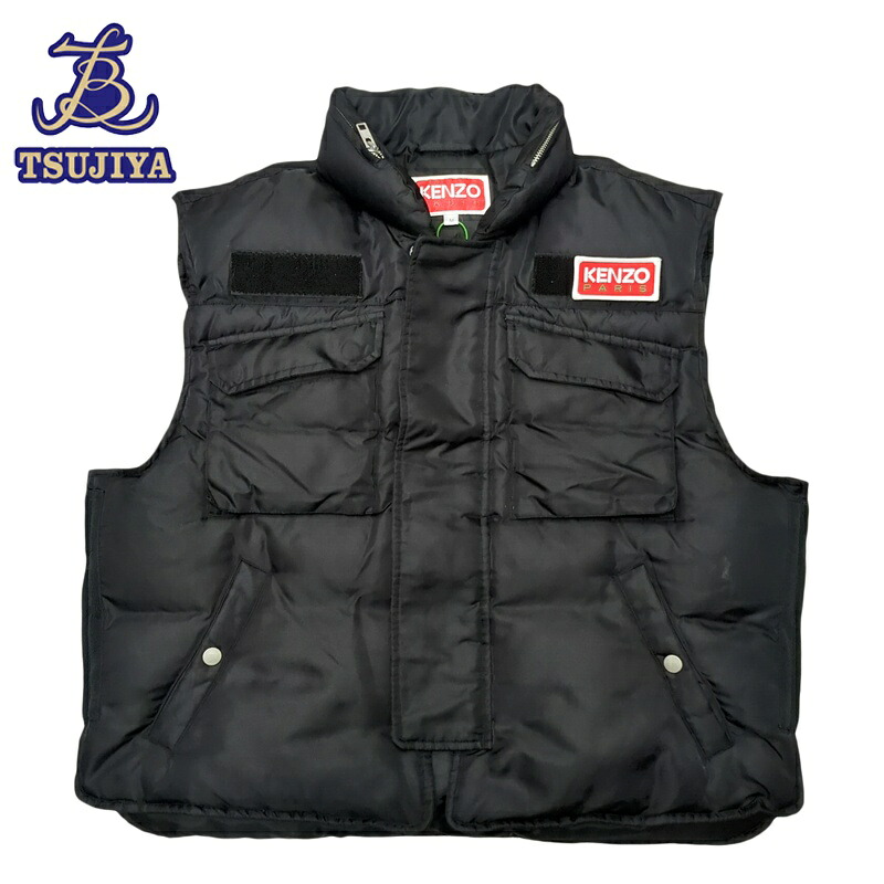 【中古AB】KENZO ケンゾー 落ち込む限りない フーディ 黒いこと Padded Gilet #M【辻屋質店A3996】【一六銀行見せびらかす】