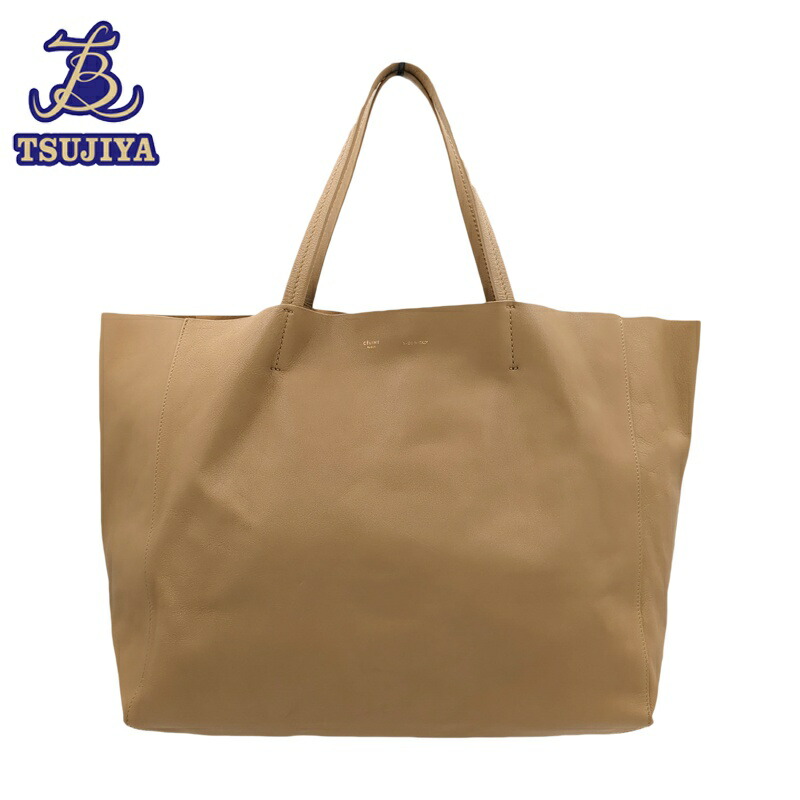 【中古A】CELINE セリーヌ ホリゾンタルカバ トートバッグ ベージュ なめし革【辻屋質店B3554】【一六銀行見せびらかす】