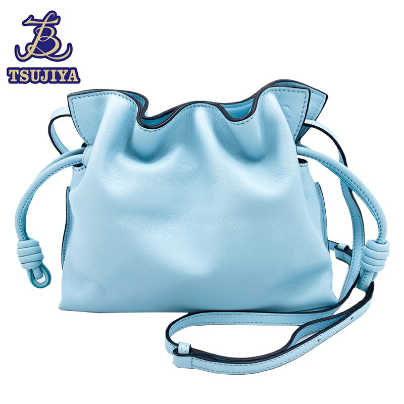 【中古A】LOEWE ロエベ フラメンコ ショルダーバッグ ライトブルー【辻屋質店B3427】【質屋出品】