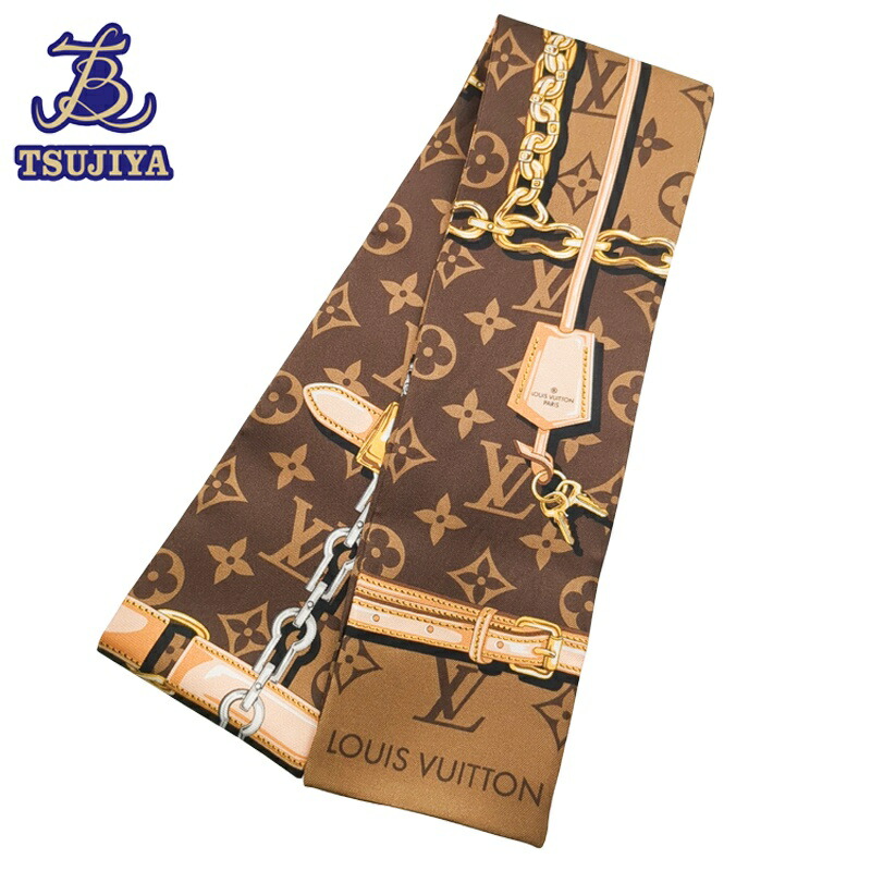 【レタパ配送_同梱不可】【中古A】 LouisVuitton ルイヴィトン バンドー コンフィデンシャル スカーフ モノグラム ブラウン M78655 マロン 【辻屋質店A4019】【質屋出品】