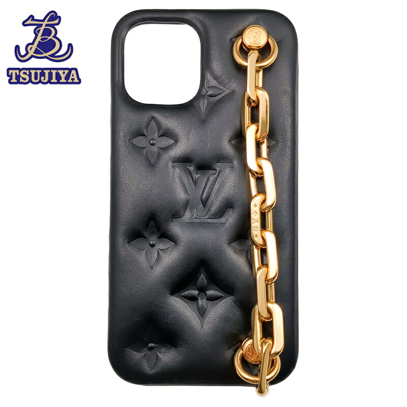 【中古AB】LouisVuitton ルイヴィトン バンパークッサン ブラック iPhone12/12Pro ケース【辻屋質店S1049】【質屋出品】