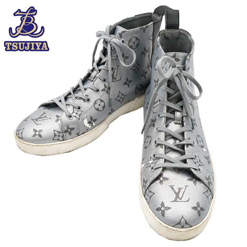 【中古B】LouisVuitton ルイヴィトン マッチアップライン ハイカットスニーカー しろがね色×黒いこと #8【辻屋質店A4022】【一六銀行見せびらかす】