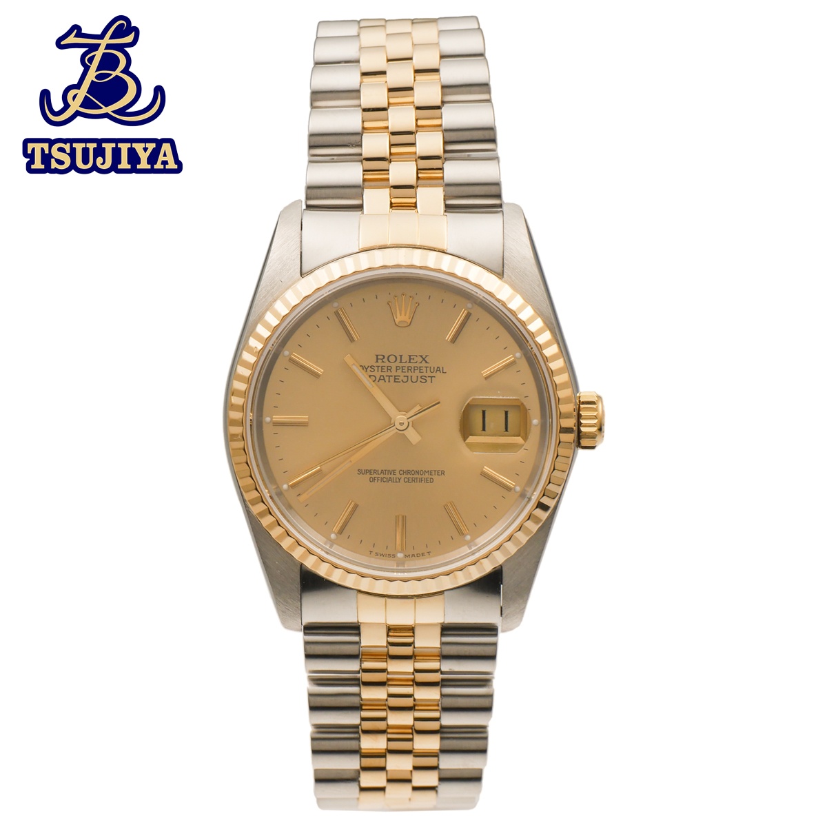 【中古A】 ROLEXロレックス デイトジャスト 16233 コンビ メンズ SS / YG オートマティック 【辻屋質店W1528】【質屋出品】|辻屋質店