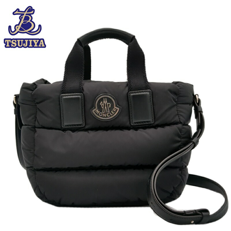 【中古AB】MONCLER モンク線路 ミニカラドック MINI CARADOC 2WAYハンドバック 黒いこと ナイロン【辻屋質店B3604】【一六銀行見せびらかす】