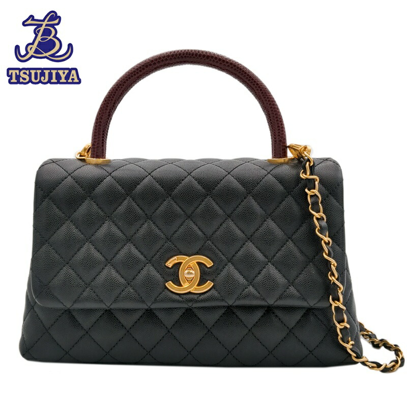 【中古A】CHANEL シャネル ココハンドル ハンドバッグ ブラック ゴールド金具【辻屋質店B3599】【質屋出品】｜辻屋質店