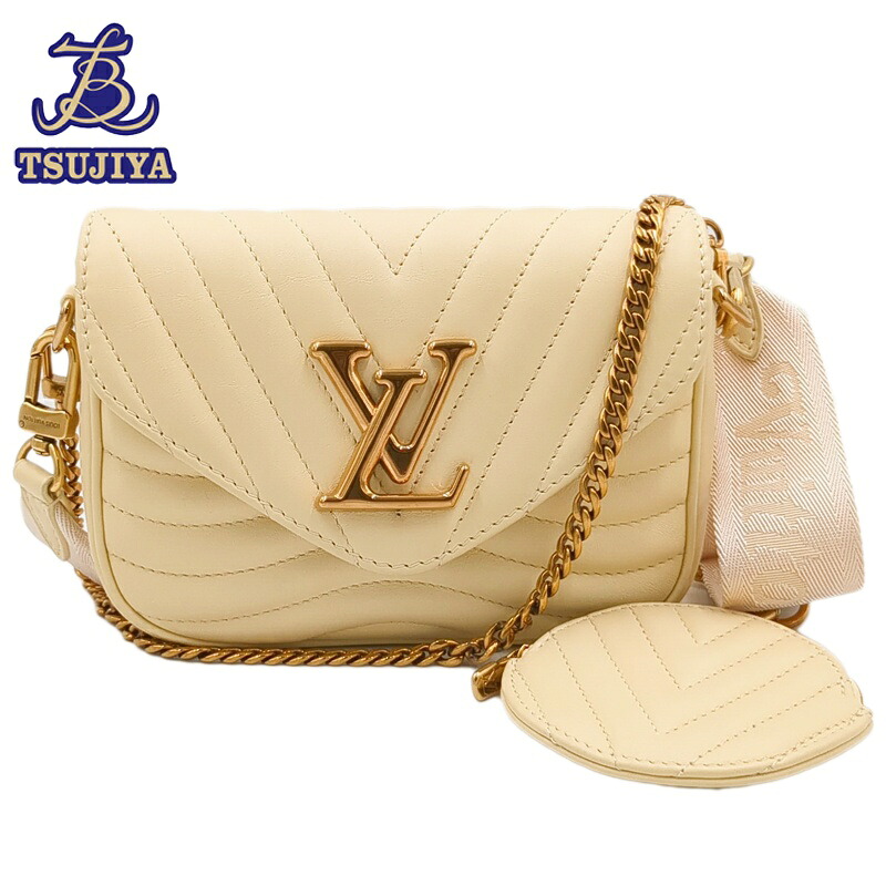 【中古AB】 LouisVuitton ルイヴィトン ニューウェーブ ミュルティポシェット M57942 2WAYバッグ クリーム レザー【辻屋質店B3662】【質屋出品】｜辻屋質店