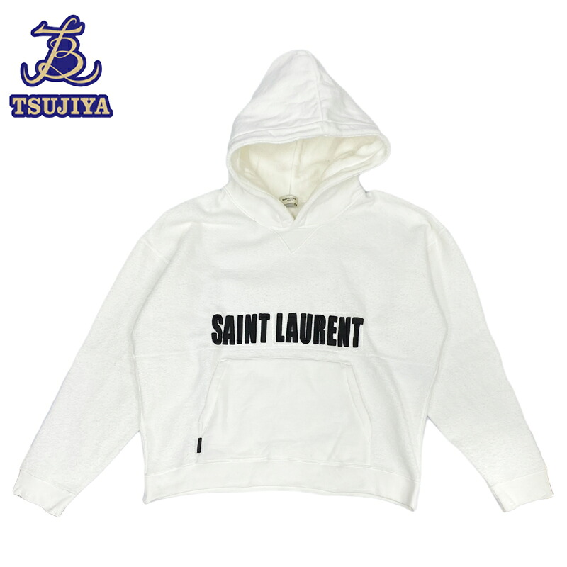 【中古B】SAINTLAURENT サンローランフーディーパーカー729852Y 27GX 9744メンズ M大きさ 白(辻屋質店A1957)(一六銀行見せびらかす)**