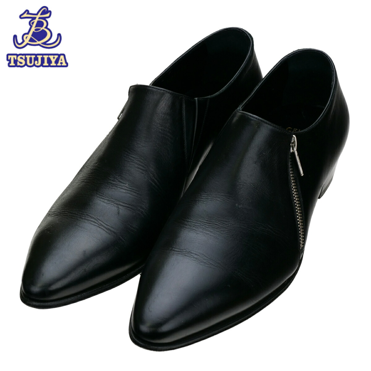 【中古AB】CELINE セリーヌ 紳士靴 黒 レザー ジャクノ ＃43 【辻屋質店A3084】【質屋出品】