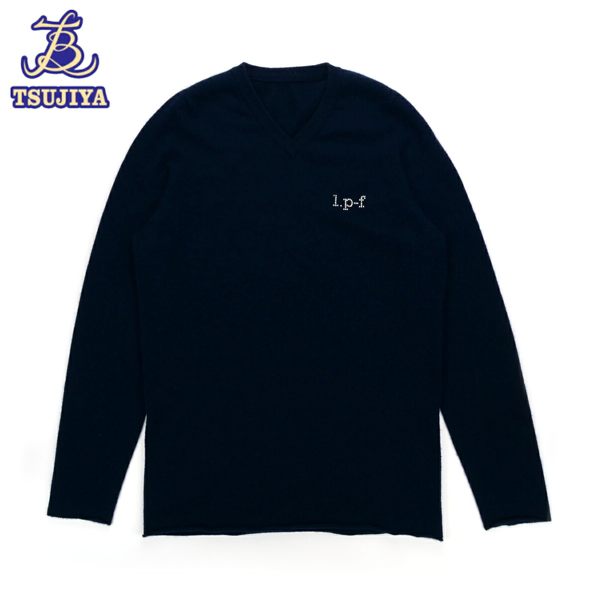 【ほぼ美品 中古A】 Lucien Pellat-Finet ルシアンペラフィネ カシミアニットセーター ラインストーン ネイビー #S【辻屋質店A3109】【質屋出品】