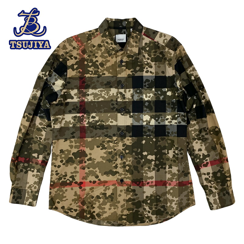 【中古AB】BURBERRY バーバリー メガチェック カモフラ #L ブラウン 【辻屋質店A3557】【質屋出品】