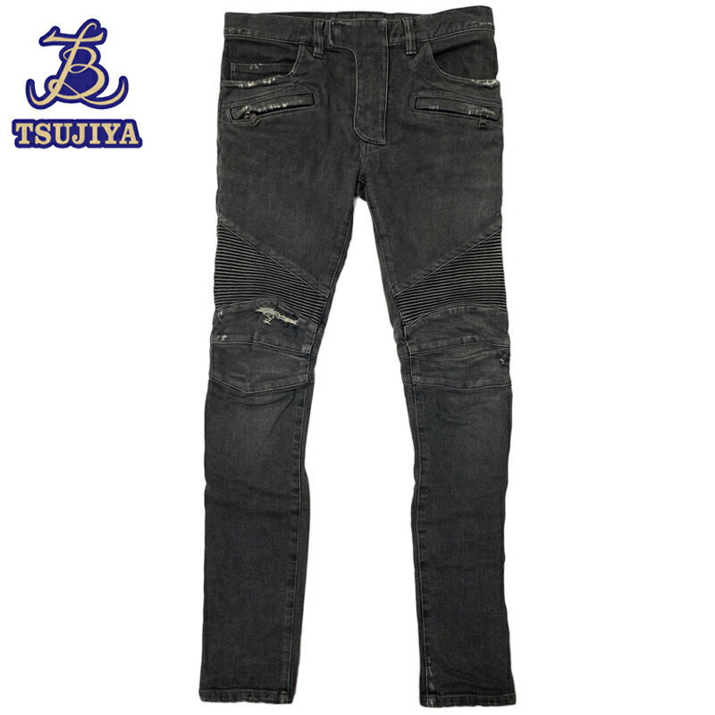 BALMAN バイカー パンツ ブラック XS ゴールド BALMAN バイカー パンツ ブラック XS ゴールド