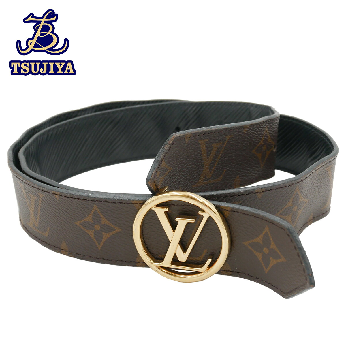 【中古AB】 LouisVuitton ルイヴィトン サンチュールLVサークル M9935 モノグラム/エピ ノワール ゴールド金具 (辻屋質店S0883)(質屋出品)**