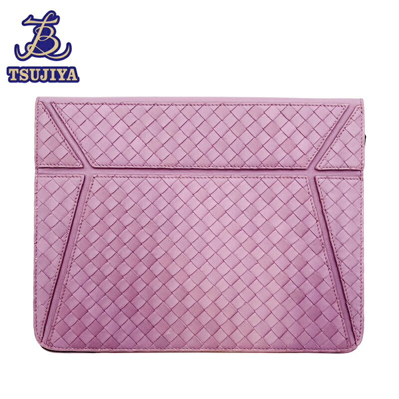 【中古AB】BottegaVeneta ボッテガヴェネタイントレチャートiPad入れもの パープル【辻屋質店B2823】【一六銀行見せびらかす】