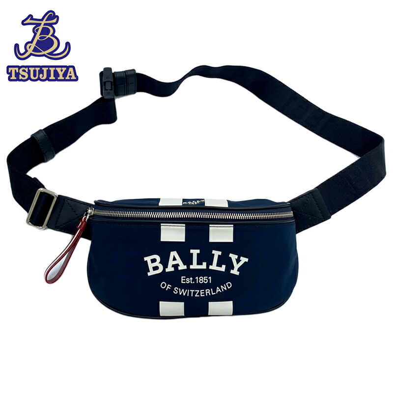 【中古AB】BALLY バリーウエストバッグボディバッグナイロン ネイビー(辻屋質店B3255)(質屋出品)**