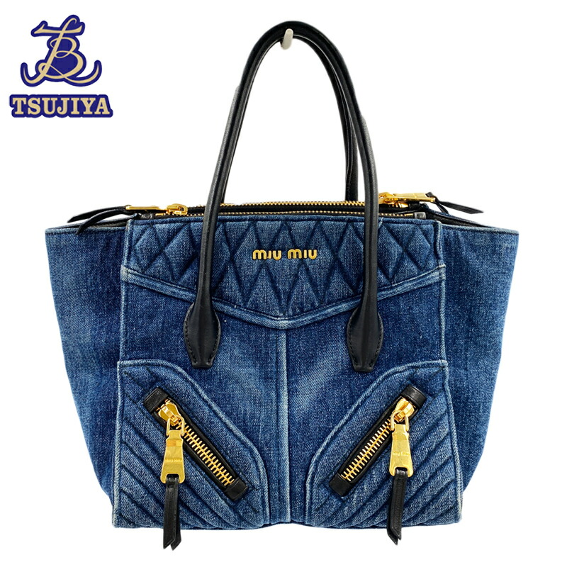 miumiu ハンドバッグ　デニム　お値下げしました！ 値下げしました】MIU MIU デニム トートバッグ ショルダーバッグ