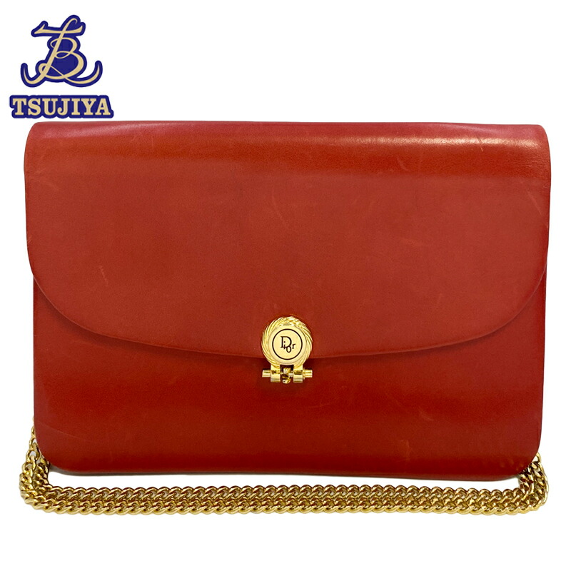 美品✨クリスチャンディオール トロッター ゴールド金具ロゴ マルチポーチ レッド 極美品】クリスチャンディオール トロッター ロゴ金具