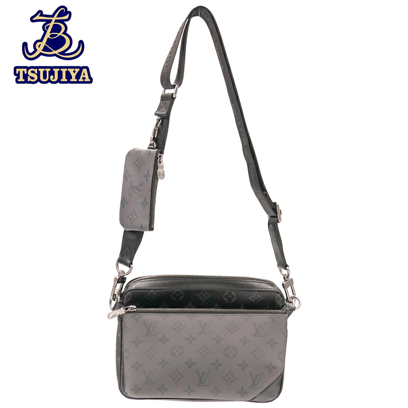 【中古AB】 LouisVuitton ルイヴィトン モノグラムエクリプス トリオメッセンジャー M69443 ショルダー ブラックグレー (辻屋質店B3306)(質屋出品)