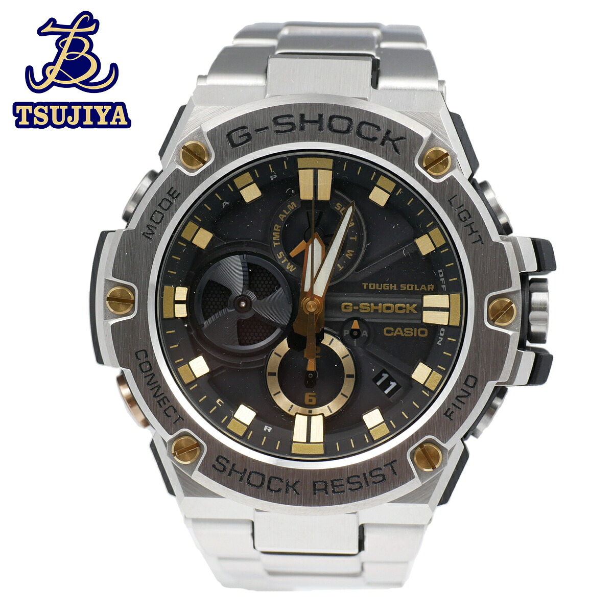 【中古A】 CASIO カシオ G-SHOCK GST-B100 メンズウォッチ ブラック文字盤 タフソーラー (辻屋質店W1306)(質屋出品)**