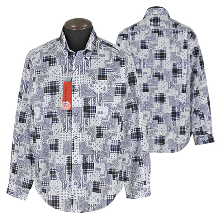 サルバトーレビンチ 2023春夏 ボタンダウンシャツ（紺系）…今年度新作