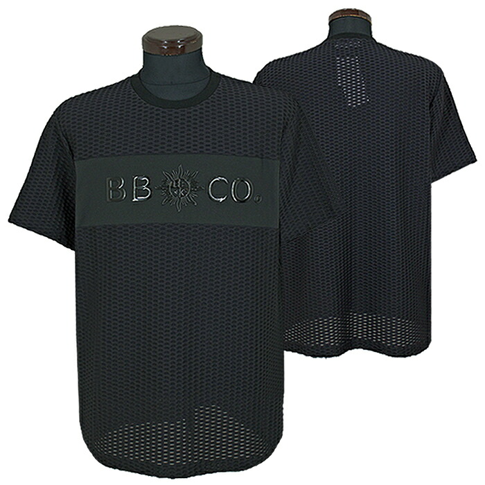 アンジェロ ビビコ_半袖丸首メッシュTシャツ_ブラック_2026春夏■メンズファッションツルタ｜メンズファッション　ツルタ