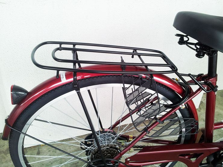 PRECEDE シティサイクル（白）／前カゴ・荷台付き PRECEDE シティサイクル（白）／前カゴ・荷台付き
