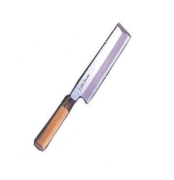 原型 本霞・玉白鋼 東形薄刃まかない方（片刃）225粍【品番:KS0622】JAN:4548170204621