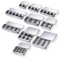 楽天市場】18-8 中型調味料入バット（仲子S号）4ヶ入(田型)【薬味入れ