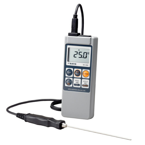 SATO メモリ機能付 防水型デジタル温度計 SK-1260(標準センサー SK-S100K付)JAN:4974425800018|厨房・Byonho