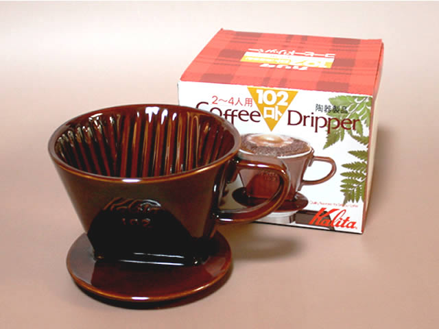 楽天市場 カリタ １０２陶器製コーヒードリッパー 茶 珈琲器具 こだわり浅煎り焙煎の上町コーヒー