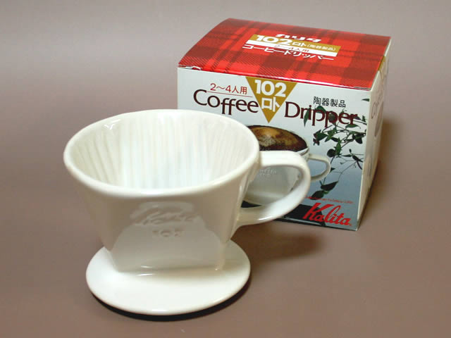楽天市場 カリタ １０２陶器製コーヒードリッパー 白 珈琲器具 こだわり浅煎り焙煎の上町コーヒー