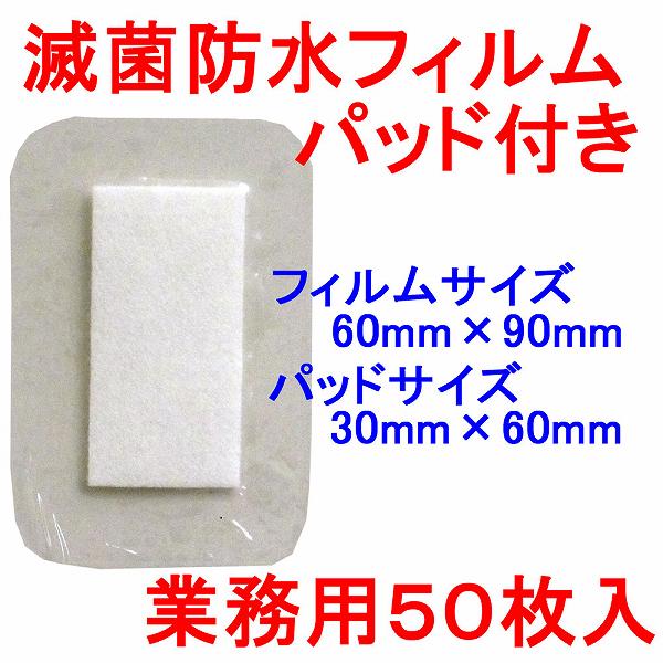 【5個セット】 ニプロ 滅菌防水フィルムパッド付き サージットP 60×90mm 業務用50枚入 医療 パッド付 防水テープ かぶれにくい 伸縮性 絆創膏 防水フィルム 防水性 看護 密着性 救急絆創膏 病院 サージット クリニック