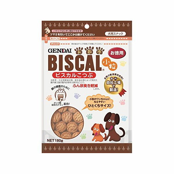 【12個セット】 現代製薬 ビスカル小粒徳用 180g 4521260 小粒 全年齢 犬用スナック 犬用おやつ クッキー ペット用品 ビスケット 犬用品 ドックフード おやつ スナック イヌ 国産 ドッグ ビスカル フード 徳用 ペット 犬用 栄養 現代 安心素材