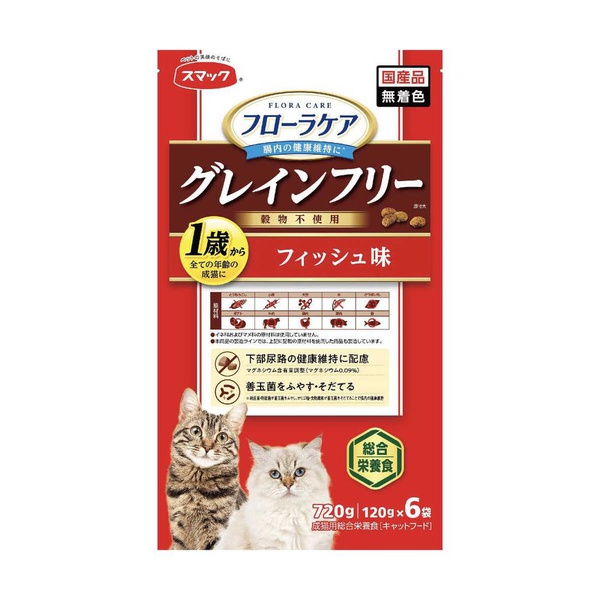 【6個セット】 スマック フローラケアCAT フィッシュ味 720g